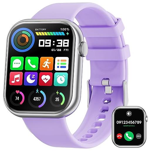 Hwagol smartwatch donna uomo 1.85 pollici touch screen smart watch con chiamate bluetooth, orologio da donna uomo con 140+ modalità sport spo2, orologio da polso per ios android