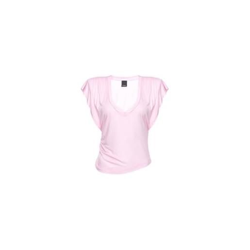 Pinko ninfa maglia jersey fluido t-shirt, n78_rosa dolce lilla, xs donna