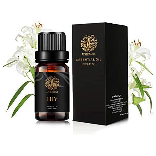 Aphrosmile aromaterapia lily olio essenziale per diffusore, 100% pure lily olio essenziale per massaggi, terapeutico grade lily olio essenziale per umidificatore