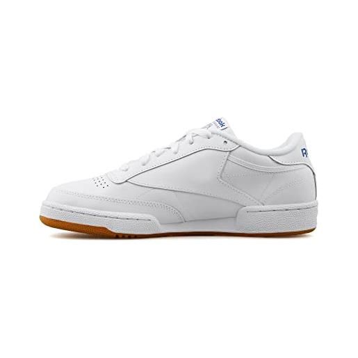 Reebok club c 85, sneaker uomo, bianco (int-white/royal-gum), 42.5 eu