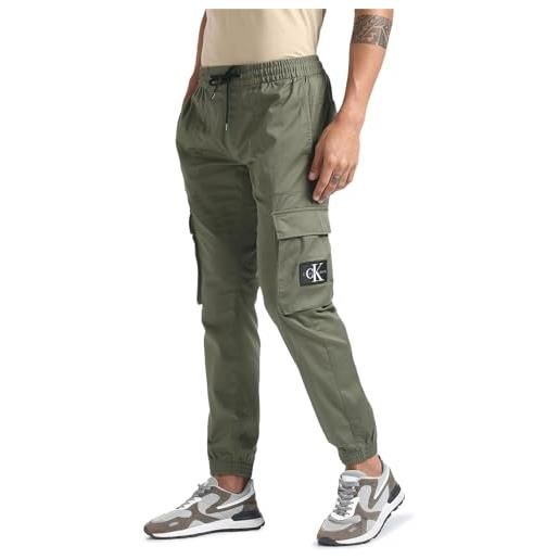Calvin Klein Jeans men's skinny washed cargo pant woven pants, dusty olive, l