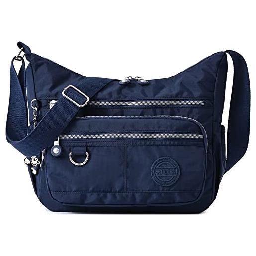 HUAERYOUYUE borse a spalla donna borse da viaggio impermeabile borsa tracolla casuale borsa laterale libro borsetta leggero borse e messenger per sportiva borsa del portatile (nero grande)