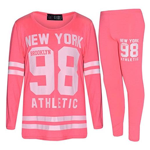 a2z4kids a2z 4 kids ragazze new york brooklyn 98 athlectic camouflage stampare - camo set plain neon pink long slvs 13