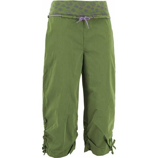 E9 - pantaloni 3/4 da arrampicata da donna - n cleo 2 greenapple per donne in cotone - taglia xs, s, m, l - verde