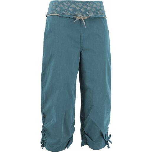 E9 - pantaloni 3/4 da arrampicata da donna - n cleo 2 green lake per donne in cotone - taglia s, m, l - blu