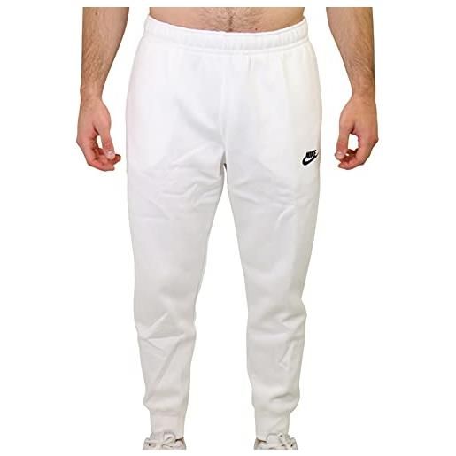 Nike bv2671-100 sportswear club fleece pantaloni sportivi uomo white/white/black taglia xl