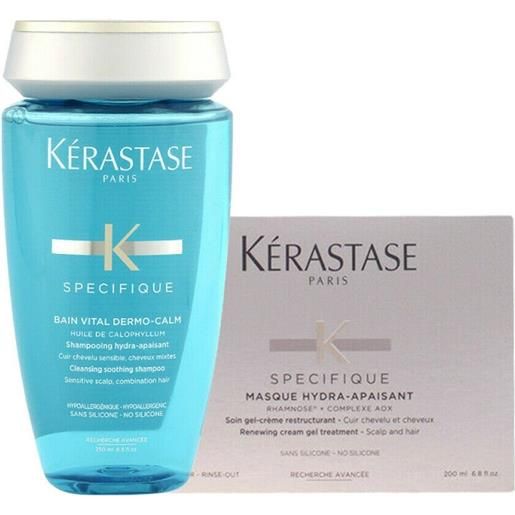 Kérastase kerastase specifique bain dermo-calm vital 250ml + masque hydra-apaisant 200ml rituale calmante cute sensibile