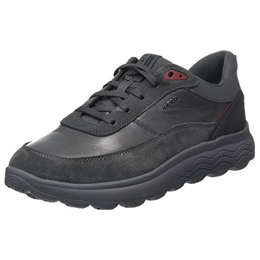 Geox spherica, scarpe da ginnastica uomo, rosso (dark red/light grey), 44 eu narrow