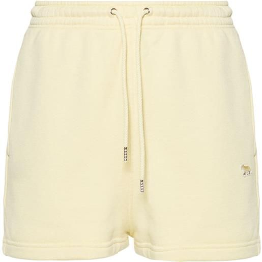 Maison Kitsuné shorts sportivi con applicazione - giallo