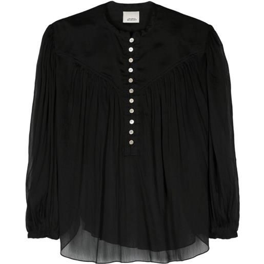 ISABEL MARANT kiledia cotton-blend blouse - nero