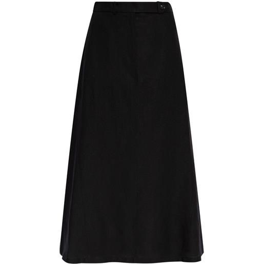 Paul Smith a-line linen maxi-skirt - nero
