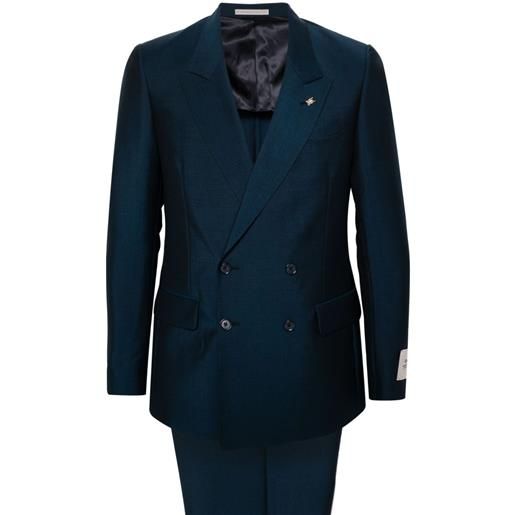 Corneliani double-breasted virgin wool-blend suit - blu