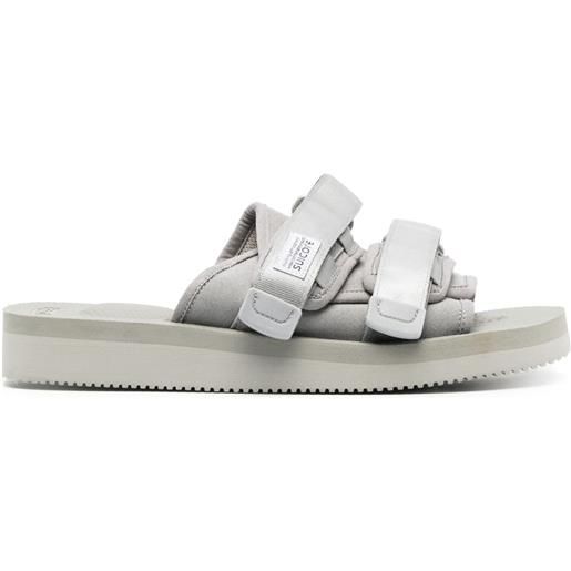Suicoke sandali slides con strappo - grigio