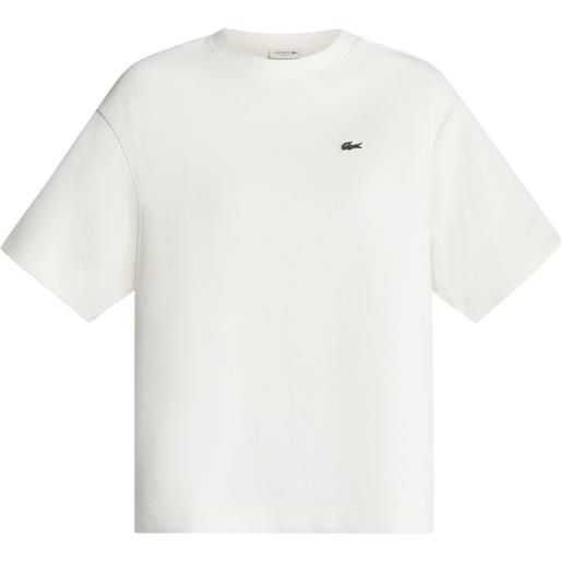 Lacoste t-shirt girocollo con applicazione - bianco