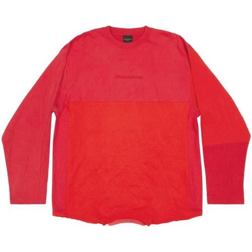 Balenciaga t-shirt con design patchwork - rosso