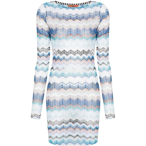Missoni zigzag crochet beach dress - blu