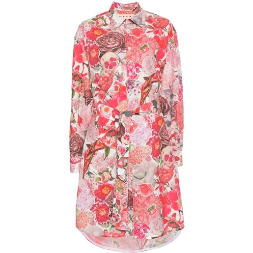 Marni floral-print shirt dress - rosa