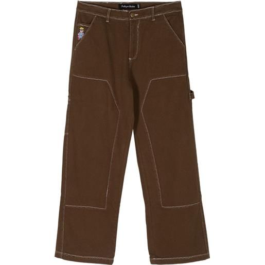 KidSuper messy stitched work-style trousers - marrone