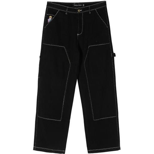 KidSuper messy stitched work-style trousers - nero