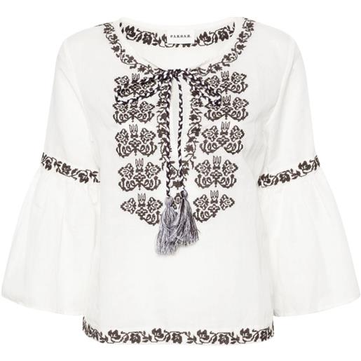 P.A.R.O.S.H. ciclone floral-embroidered blouse - bianco