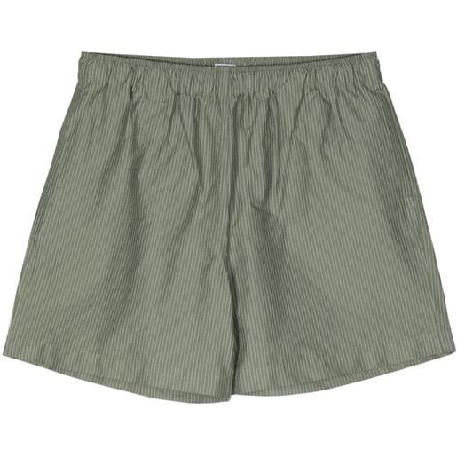 Sunspel pinstripe cotton-blend shorts - verde