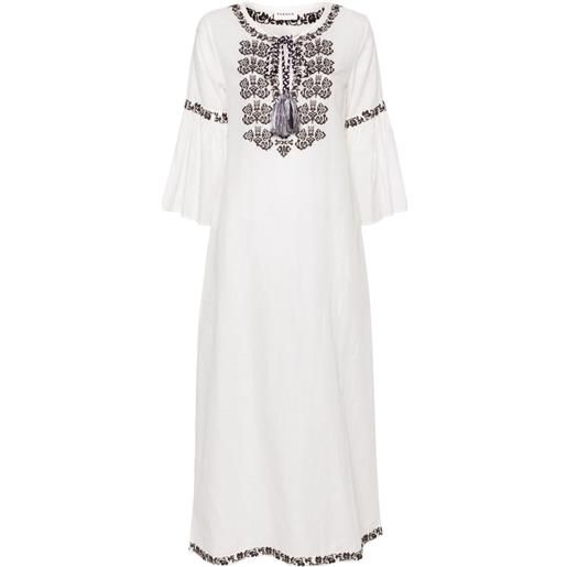 P.A.R.O.S.H. ciclone floral-embroidered maxi dress - bianco