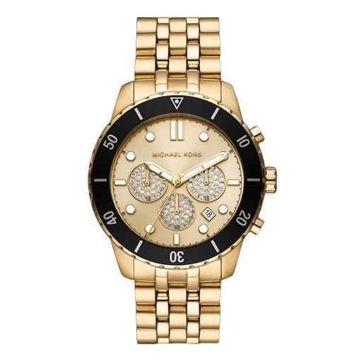 Michael Kors orologio cronografo con cinturino in acciaio inossidabile color oro