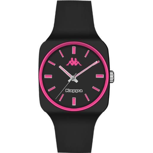 Kappa orologio da donna solo tempo Kappa nero con dettagli in rosa