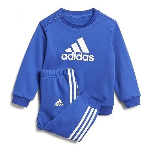 adidas badge of sport french terry jogger, tuta unisex bambino, semi lucid blu/bianco, 12-18 mesi