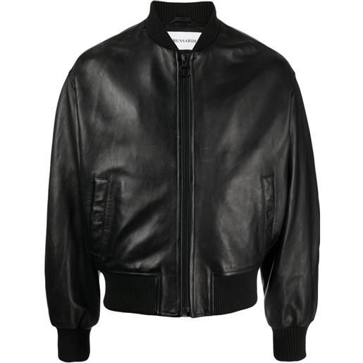 Trussardi giacca con logo goffrato - nero