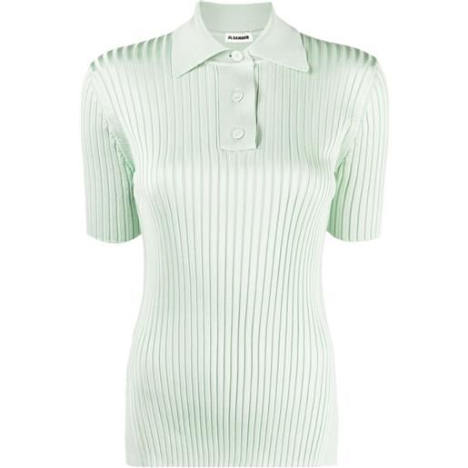 Jil Sander polo a coste - verde