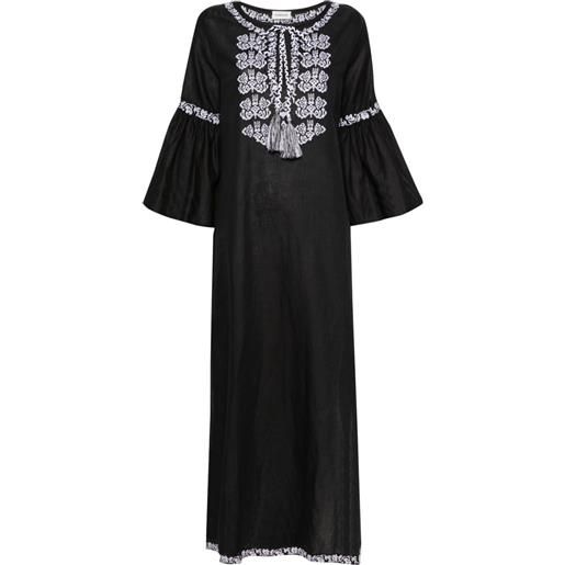 P.A.R.O.S.H. ciclone floral-embroidered maxi dress - nero
