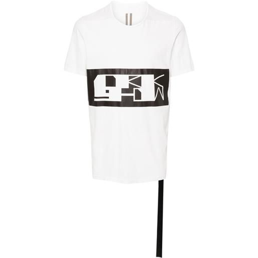 Rick Owens DRKSHDW logo-tape organic cotton t-shirt - bianco