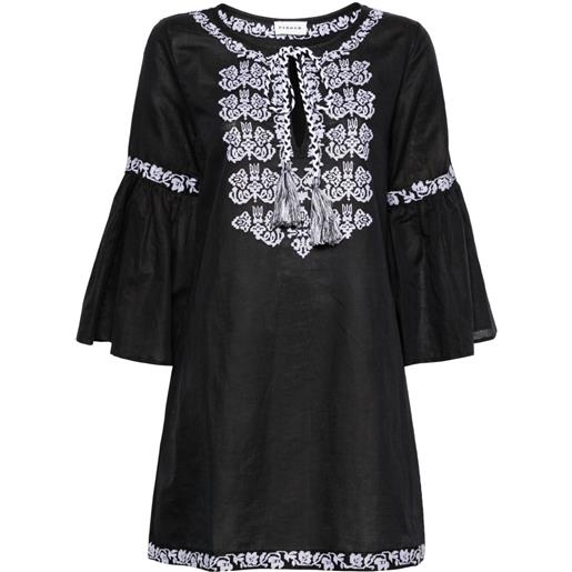 P.A.R.O.S.H. ciclone floral-embroidered minidress - nero