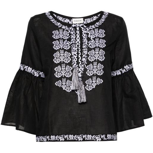 P.A.R.O.S.H. ciclone floral-embroidered blouse - nero