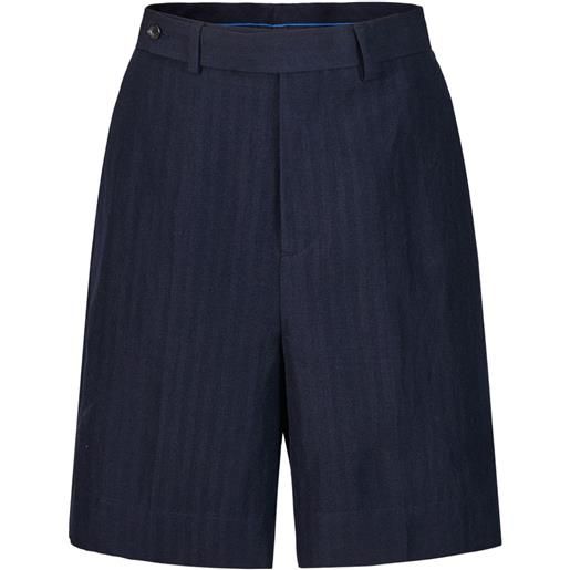 Shanghai Tang shorts con ricamo - blu