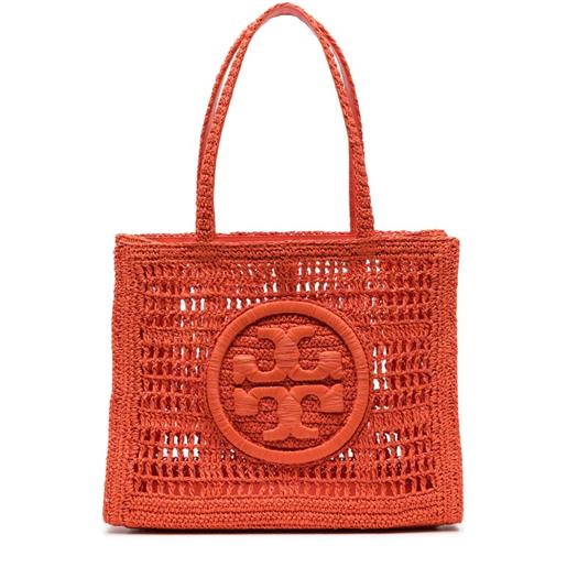 Tory Burch ella double t-embossed tote bag - rosso