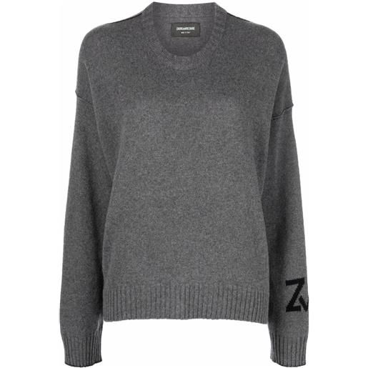 Zadig&Voltaire maglione con logo - grigio