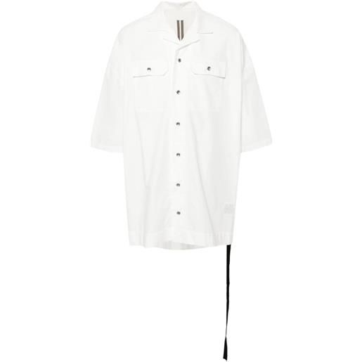 Rick Owens DRKSHDW magnum tommy cotton long shirt - bianco