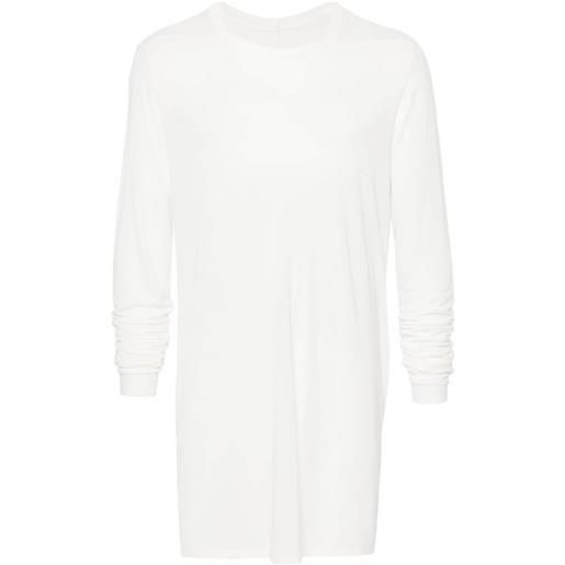 Rick Owens t-shirt level ls semi trasparente - bianco