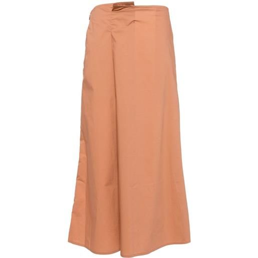 Sofie D'hoore pleated cotton midi-skirt - marrone