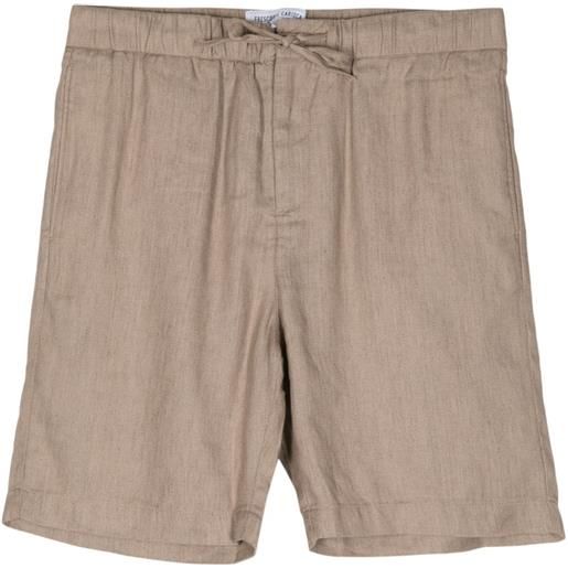 Frescobol Carioca felipe cotton-linen shorts - marrone
