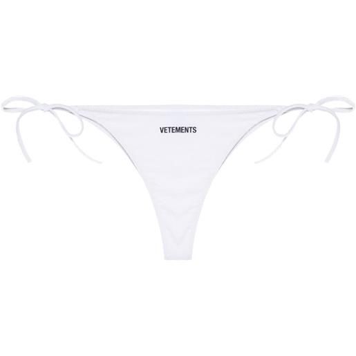 VETEMENTS logo-print bikini bottom - bianco