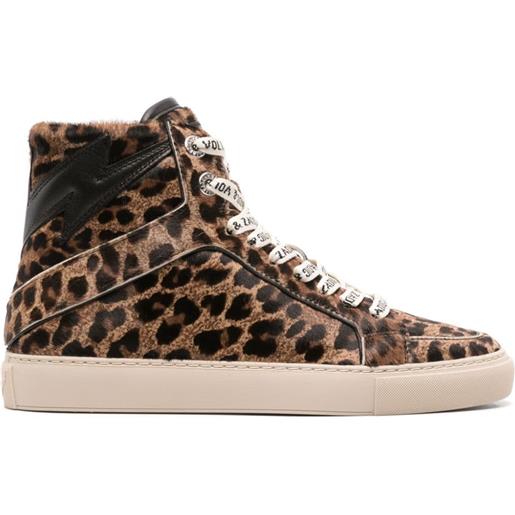 Zadig&Voltaire sneakers alte high flash leopardate - marrone