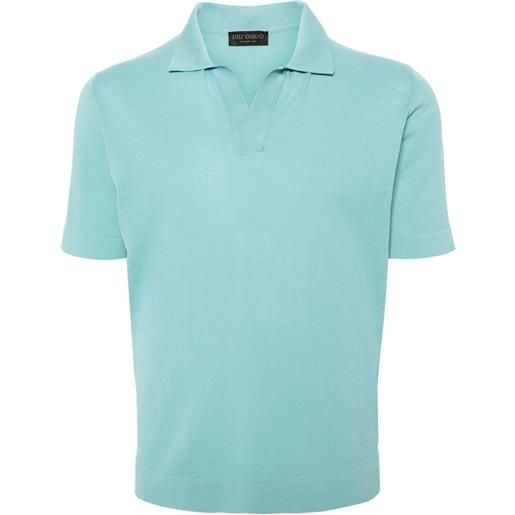 Dell'oglio split-neck cotton polo shirt - blu
