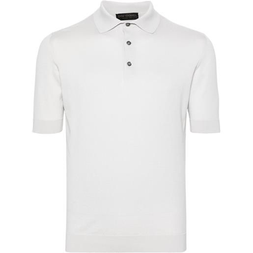Dell'oglio fine-knit cotton polo shirt - grigio