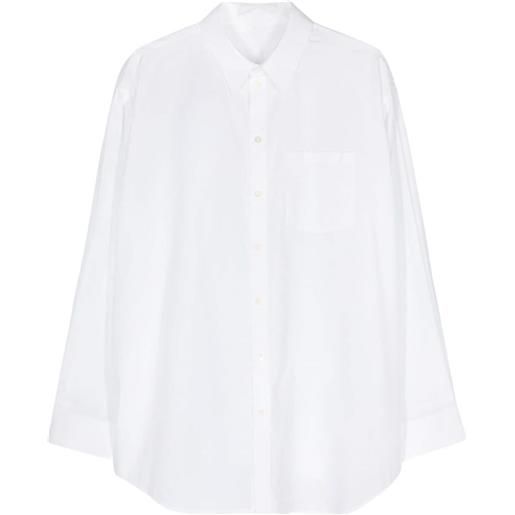Helmut Lang logo-embroidered cotton shirt - bianco