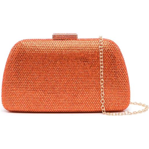 SERPUI josephine rhinestone-embellished clutch bag - arancione