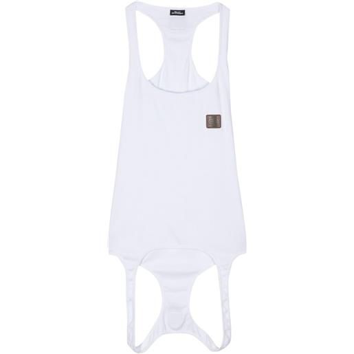 Olly Shinder logo-patch double-end cotton tank top - bianco