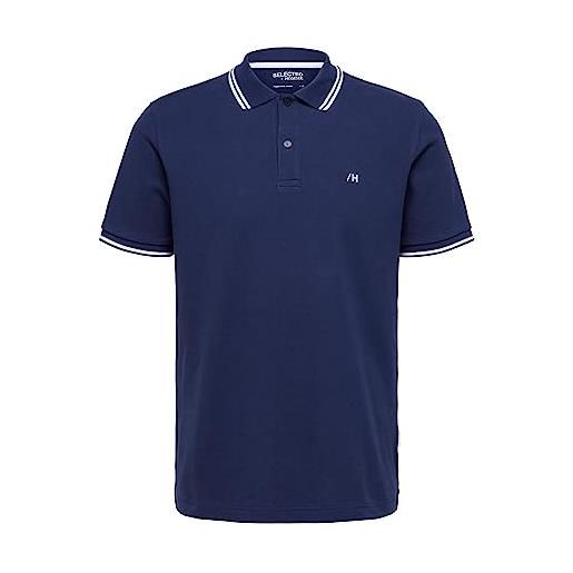 SELECTED HOMME seleted homme slhdante sport ss polo w noos t-shirt, blazer blu marine, m uomo